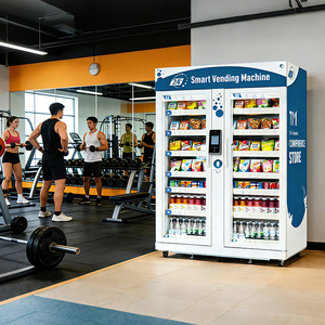 Distributeur automatique de snacks GS grande capacité <span class=keywords><strong>en</strong></span> acier inoxydable avec écran tactile 10 pouces, paiement par carte de crédit, réfrigération (0-10) et contrôle à distance - Product Image 1