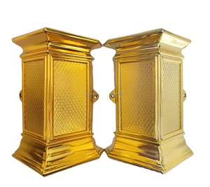 Juego de Accesorios para Ataúd, Decoración de Esquinas de Ataúd Estilo Pilar Clásico, Material ABS/PP Chapado en Oro - Product Image 1