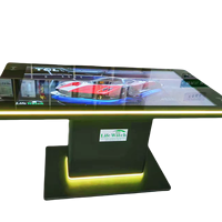 Mesa de Juego con Pantalla Táctil de 55 Pulgadas, Luz LED Ambiental, Aceptador de Monedas, Carga Inalámbrica, Táctil Capacitivo para Museo de Juegos