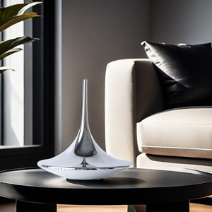 Mesa de centro moderna de metal plateado para decoración del hogar, adorno giratorio giroscópico para sala de recepción de Hotel, vestíbulo de escritorio, decoración del hogar - Product Image 1