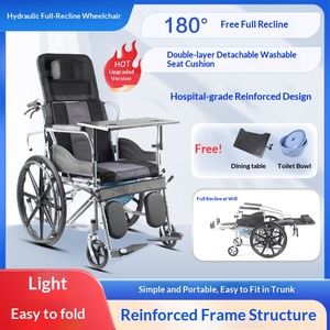 Fauteuil roulant léger et portable avec dossier hydraulique entièrement inclinable et garantie à vie <span class=keywords><strong>pour</strong></span> personnes âgées et handicapées - Product Image 3