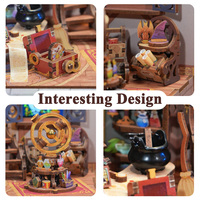 Tonecheer Magic Shop - Jouet de puzzle en bois écologique à découpe laser 3D avec musique - Maison miniature pour poupées - Décoration de la maison - Cadeau