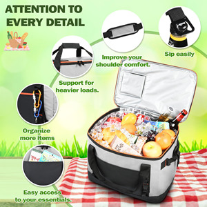 Lớn Bia Túi Lạnh Leakproof Mềm Xách Tay Túi Nước Đá Cho Làm Mát Cho Dã Ngoại Bãi Biển Cắm Trại Cách Nhiệt Ăn Trưa Túi - Product Image 4