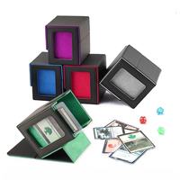 Boîtes de rangement pour cartes à collectionner en cuir PU avec logo personnalisé Commander Window Deck Box pour TCG