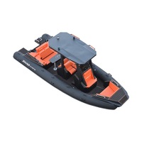 Bateau pneumatique de luxe de 6,7 m LUX-670, bateau pneumatique Hypalon, coque en aluminium en V profond, yacht offshore, tender certifié CE