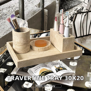 ถาดหินแกะสลักขัดเงาขนาดใหญ่ 30x20 ซม. สำหรับตกแต่งบ้าน ใช้งานได้หลากหลาย ทนทาน ทำความสะอาดง่าย ใช้เป็นภาชนะใส่อาหาร วางบนระเบียง - Product Image 2