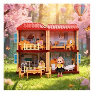 ชุดบ้านจิ๋ว DIY ของเล่นพลาสติกสไตล์ญี่ปุ่น ชุดเฟอร์นิเจอร์ของเล่น บ้านพักตากอากาศ ของตกแต่ง ของขวัญสำหรับนักสะสม - Product Image 1