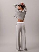 Ensemble 2 pièces pour femme : Sweat-shirt court et pantalon large, tenue décontractée douce avec taille élastique, matière douce pour la peau, tombé ample et décontracté