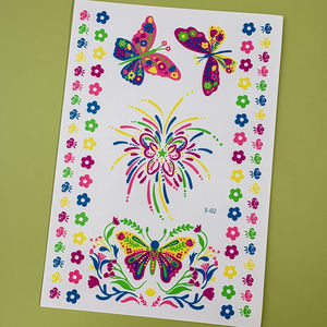 6 Piezas de <span class=keywords><strong>Tatuajes</strong></span> Fluorescentes de Mariposas, <span class=keywords><strong>Pintura</strong></span> Corporal de Neón, Pegatinas de <span class=keywords><strong>Tatuajes</strong></span> Faciales, Calcomanías de Arte Corporal Impermeables, Pegatinas de <span class=keywords><strong>Tatuajes</strong></span> Temporales - Product Image 5