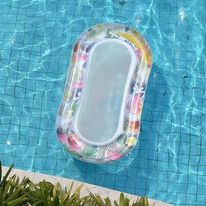 Lit flottant gonflable flamant rose avec filet pour adultes, transat de piscine, jouet pour bronzer, flotteur pour jeux aquatiques - Product Image 4