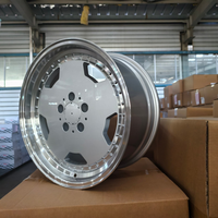 Jantes en alliage de style vintage à motif maillé 17 pouces 5X112 avec lèvre extérieure polie et déport profond pour Mercedes Benz Oldtimer W123 W124 R129