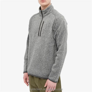 OEM personnalisé 10oz polaire poche poitrine zippée 1/4 sweat-shirt zippé pour hommes - Product Image 2