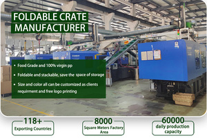 Opvouwbare Harde Kunststof Opbergmand Nestbaar En Stapelbaar Fruit Groente Opvouwbaar Transport Krat Mesh Stijl Te Koop - Product Image 6