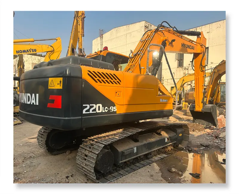 Orijinal kullanılan hyundai 220 paletli ekskavatör 22 ton inşaat makinesi kore Hyundai R220lc-9s kullanılmış ekskavatör