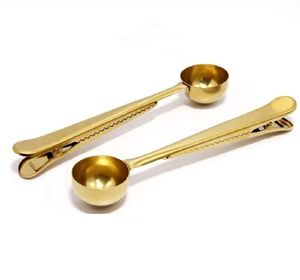 DFC0330 Cuchara con Clip para Café, Cuchara para Té, Clip para Bolsas de Café, Cuchara Medidora de Café Molido de Acero Inoxidable 304 de Grado Alimenticio - Product Image 1
