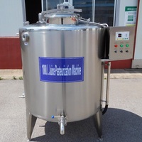Pasteurisateur de lait à vapeur en acier inoxydable 1000L, cuve de fermentation, machine de traitement laitier, cuve de chauffage de yaourt 500L