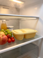 Boîte à lunch jetable écologique à 2 compartiments de 900 ml en amidon de maïs, compatible micro-ondes, durable, pour plats à emporter