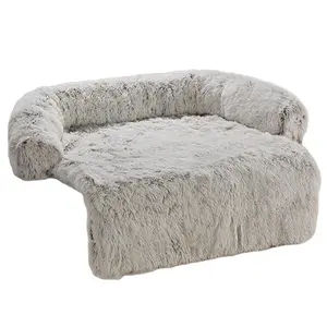 Lit rond pour animal de compagnie, housse de canapé pour chat, tapis, chenil pour chiens, en peluche, garde au chaud, hiver et automne