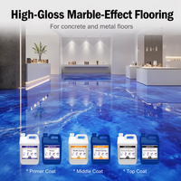 Peinture époxy liquide effet marbre, application au pinceau et au pistolet, pour sols en béton et en métal, kit de peinture pour sols