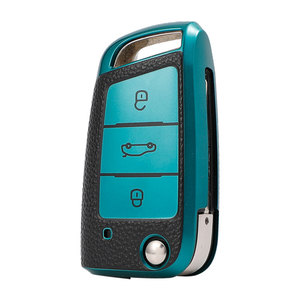 Étui de protection souple en TPU à texture cuir pour clé de voiture Volkswagen <span class=keywords><strong>Passat</strong></span> 2017, avec porte-clés et accessoire de sac – Fabrication d'usine - Product Image 4