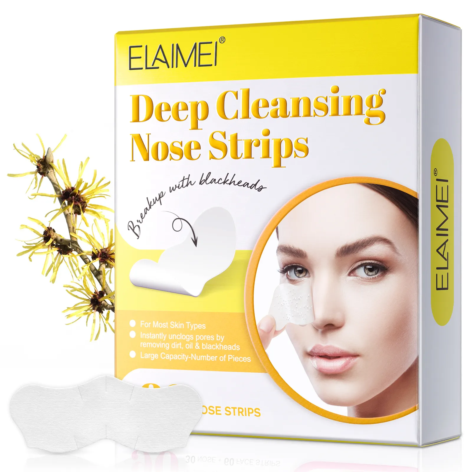 Parche de limpieza profunda personalizado para eliminar puntos negros de la nariz, parche para acné y espinillas de la nariz