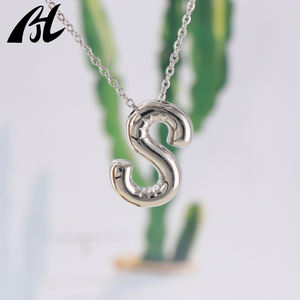 Оптовая продажа, 26 алфавитных букв, воздушные шары, новый стиль, персонализированные ювелирные изделия «DIY», Золотое бриллиантовое ожерелье из латуни - Product Image 4