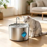 Fontaine à eau intelligente pour animaux de compagnie, style piste, en acier inoxydable 3,2 L, alimentée par USB/CA, distributeur d'eau automatique pour chiens et chats – Vente chaude