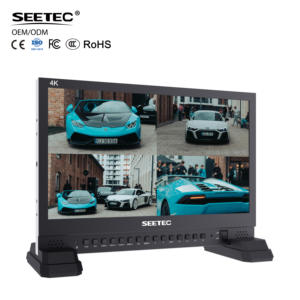 SEETEC 4K156-9HSD Prix de gros <span class=keywords><strong>d</strong></span>'usine 15.6 ''IPS 4K UHD 3840x2160 moniteur de diffusion Quad écran partagé avec 4x Ports HDMI - Product Image 1