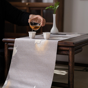 Guanlan Chinese Style Waterproof Tea <b>Table</b> <b>Runner</b> For Dry Brewing Tea Ceremony Accessories Traditional Design Dehua Origin - Product Image 2