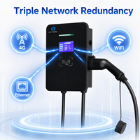 Chargeur mural intelligent pour VE 7kW 11kW 22kW avec équilibrage dynamique de la charge, prise Type 2, prise en charge du Plug & Charge, WiFi 4G