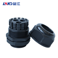 Passe-câble industriel étanche à trois trous en nylon noir, fileté M/PG/G, IP68 CE ROHS, pour câble basse tension