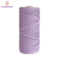 Cotton Polyester Blended Yarn 3mm Single Strand Macrame Roll Cord Twist Cotton Rope