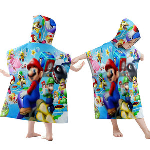 Peignoir de <span class=keywords><strong>surf</strong></span> personnalisé pour filles et garçons, serviettes de piscine pour enfants, <span class=keywords><strong>poncho</strong></span> à séchage rapide en microfibre douce, serviettes de plage à capuche pour enfants, dessins animés - Product Image 1