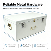 Boîte de rangement métallique personnalisée verrouillable, coffre organisateur décoratif, armoire à outils domestique, vente en gros