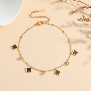 Bracelet de cheville papillon en acier inoxydable inaltérable, avec zircone cubique, réglable, vente en gros, cadeau bijou - Product Image 5
