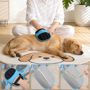 Gant anti-poils pour animaux de compagnie, brosse pour enlever les poils de chiens et de chats, nettoyeur de poils collants, outil de toilettage pour chats à poils longs - Product Image 2