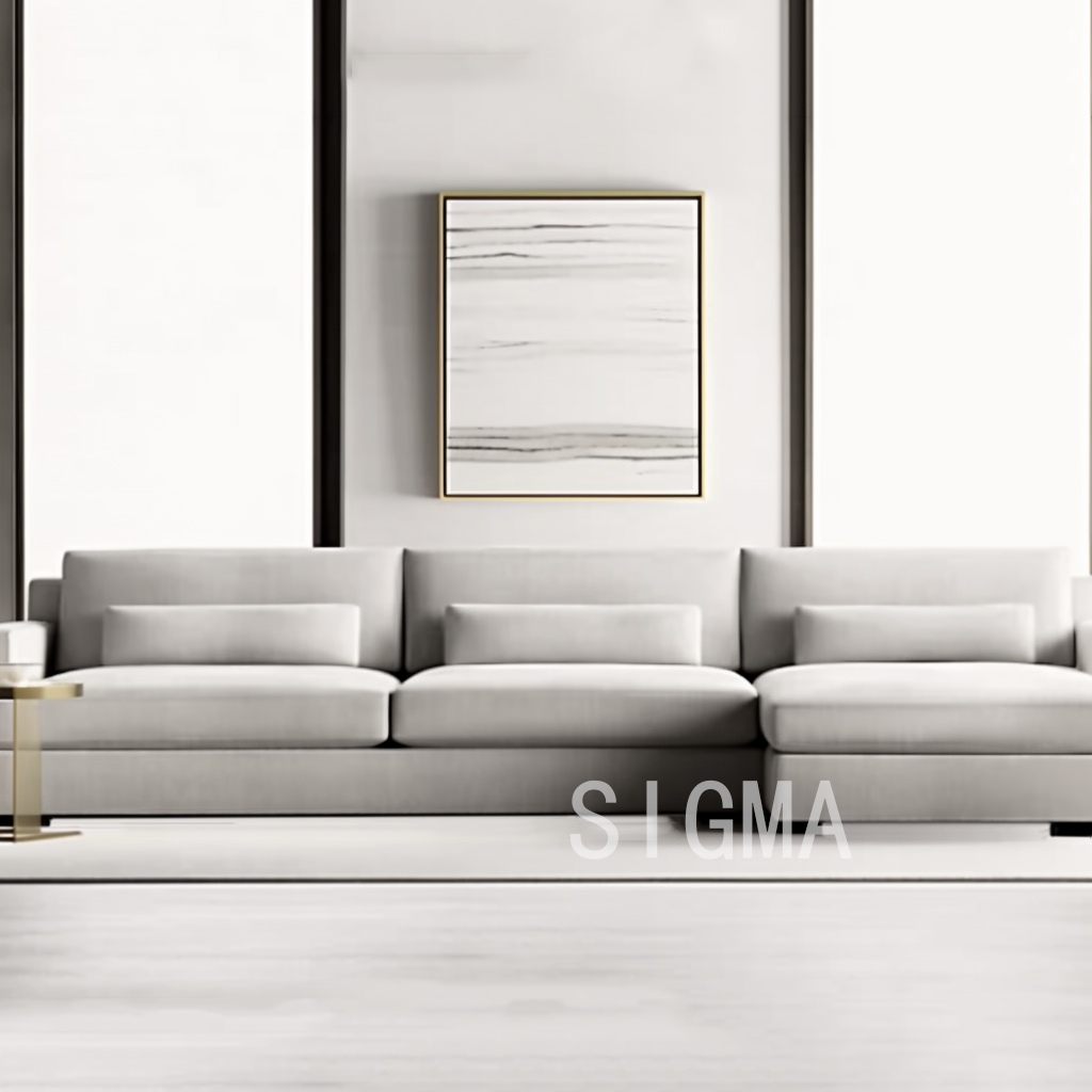 European style couch living room sofa indoor furniture modular sofa wood frame three seat sofa with cushion