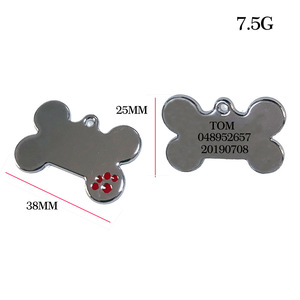 SSeeSY OEM individueller kreativer Knochen-Identitätsetikett personalisiert einfach Anti-Verlust-Buchstaben Katze Hund Halsband Anhänger Haustier-Schmuck - Product Image 3