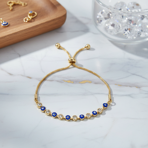 Bracelet authentique en laiton et cristal - Product Image 3