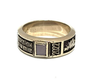 Anillo de clase personalizado de acero inoxidable más económico |   Anillo de Graduación Personalizado con Zirconia |   Opciones de Acabado en Oro y Plata - Product Image 2