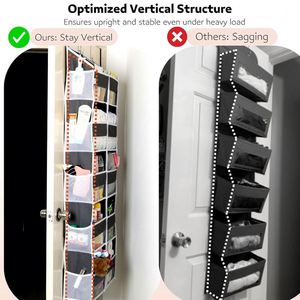 Organizador para Colgar Sobre la Puerta con 10 Bolsillos Grandes Delanteros y 10 Laterales, Organizador Colgante para Puerta de Armario para Dormitorio, Guardería o Almacenamiento de Artículos de Bebé - Product Image 4