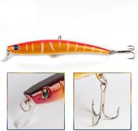 Leurre dur en plastique pour la pêche, leurres à clipser avec hameçons triples, type Minnow, 11g 11cm, pour poissons d'eau douce, rivières et lacs, lot de 10