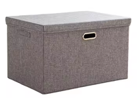 Boîtes de rangement pliables en coton et lin, rectangulaires, multifonctionnelles, grande capacité, style moderne