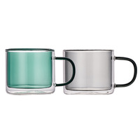 Tasse à café en verre borosilicate coloré à double paroi de 250 ml avec poignée – Écologique, idéale pour les cadeaux, les repas, la surveillance des bébés et Noël