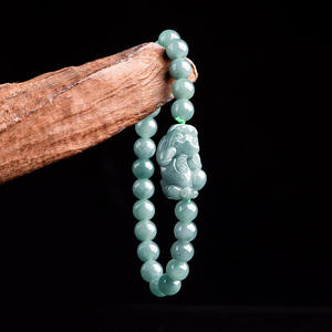 Pulsera de Jade Ajustable con Pixiu de Jadeíta Azul Agua Natural, Tejido de Alta Calidad, Diseño Original para Mujer, Venta al por Mayor SL102 - Product Image 3