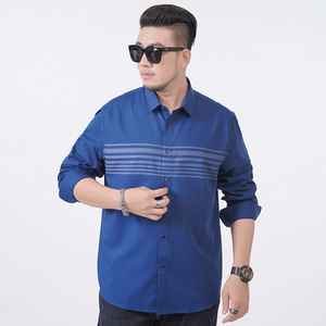 เสื้อเชิ้ตแขนยาวผู้ชายทรงหลวมสไตล์ลำลองแฟชั่นสำหรับคนอ้วน - Product Image 5