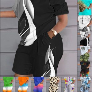 Ensemble décontracté d'été pour femme : Crop top et short imprimé lettres, tenue deux pièces en tissu avec motifs décoratifs - Product Image 3