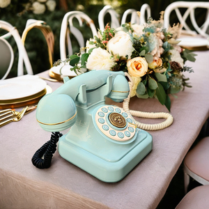 Teléfono con cable retro antiguo con grabadora de mensajes de voz de diseño único para bodas cumpleaños eventos importantes - Product Image 6