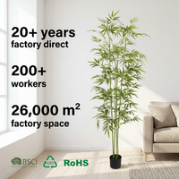 Árboles de Bambú Artificiales Verdes de 2.1 m de Altura, Plantas de Simulación Realistas para Decoración de Interiores y Exteriores de Hoteles y Centros Comerciales
