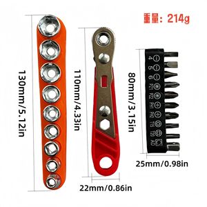 Mini <b>Ratchet</b> Wrench Kit Hex <b>Socket</b> Screwdriver Set Metric Manual Steel Diy Tool - Product Image 3